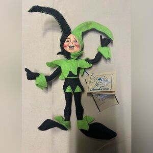 New Vintage Annalee Green and Black Jester Doll 10”‎ “Jest-a-Spookster”